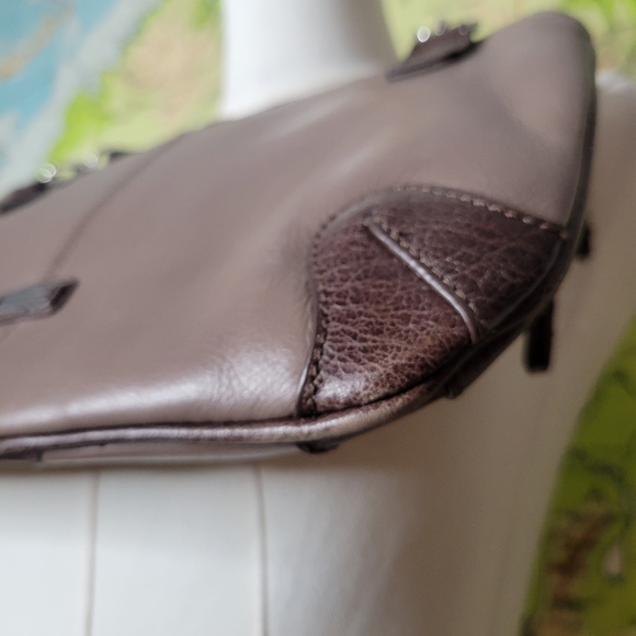 Vintage Joe's Jeans Leather Crossbody/Cluch Purse Handbag Brown Tan - Picture 4 of 12